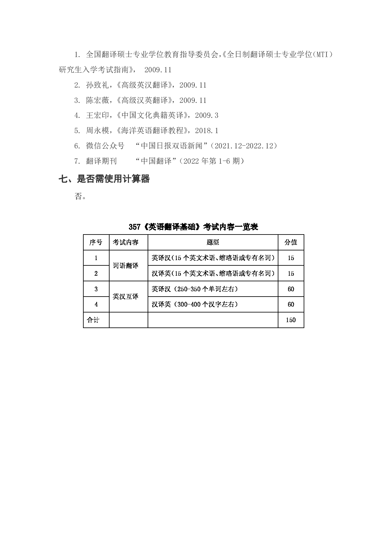 上海海洋大学2023年考研自命题科目 357《英语翻译基础》 考试范围第2页
