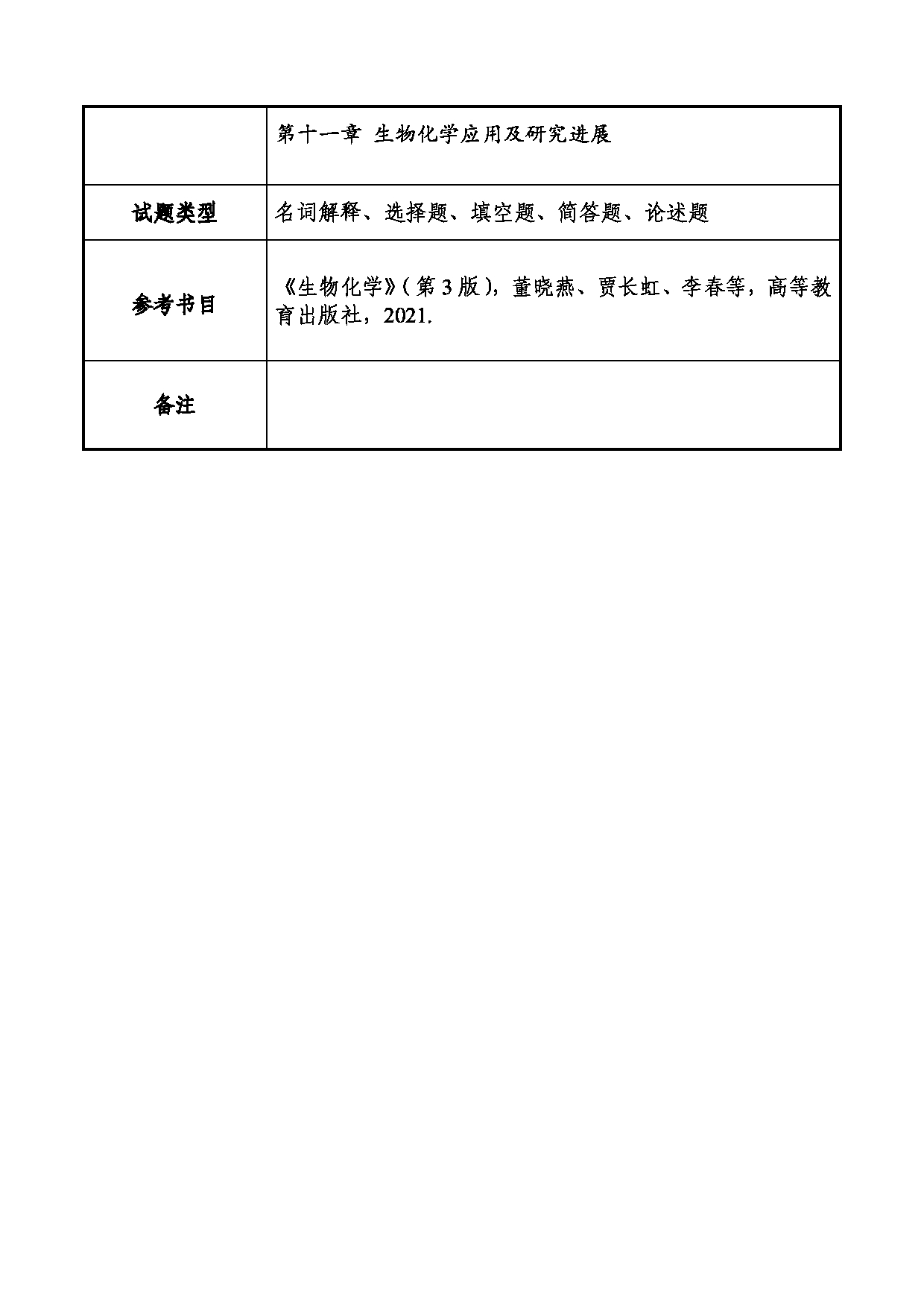 2025考研大纲：大连民族大学2025年考研自命题科目 802-普通生物化学 考试大纲第3页