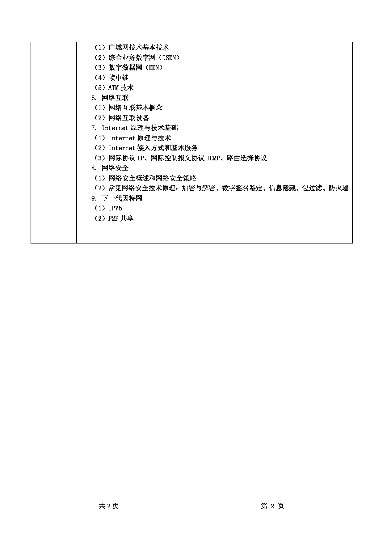 2025考研大纲：甘肃农业大学2025年考研341农业知识综合三（“网络技术与应用”部分）考试大纲第2页