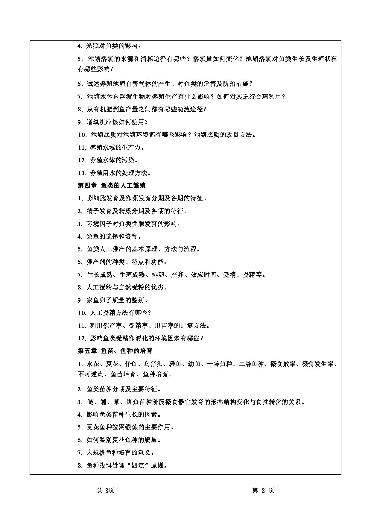 2025考研大纲：甘肃农业大学2025年考研自命题科目 737鱼类增养殖学 考试大纲第2页