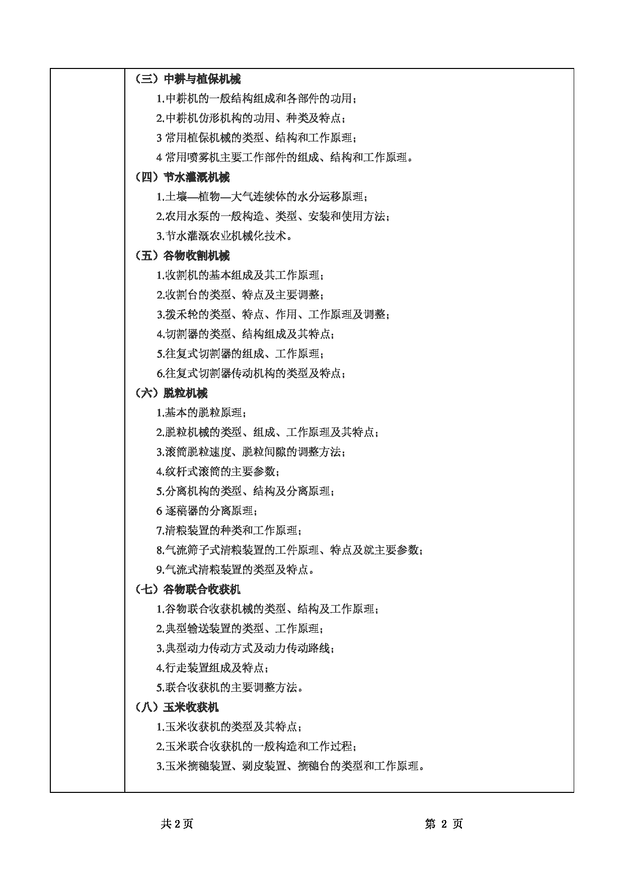 2025考研大纲：甘肃农业大学2025年考研自命题科目 816农业机械学 考试大纲第2页